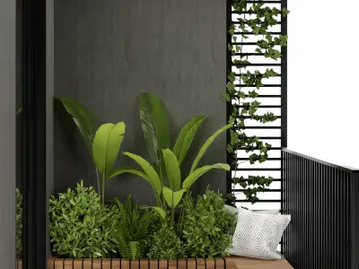 Apartment Modern Balcony 02 3D model