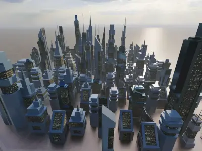 City-modern city- urban 3D model