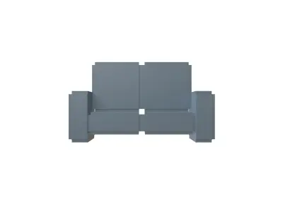 Voxel Sofa v1 002 Low-poly 3D model