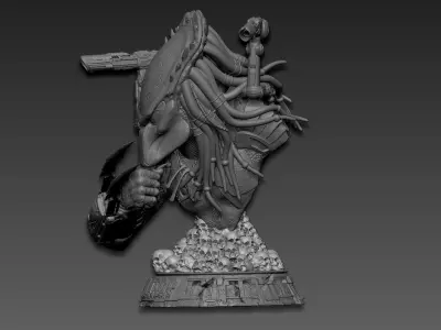 Predator Wolf Bust 3D print model