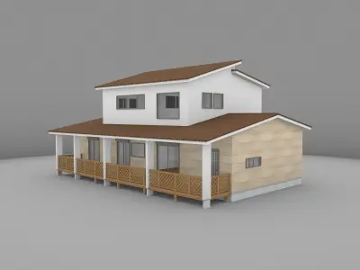 House model for background 41 Low-poly 3D model