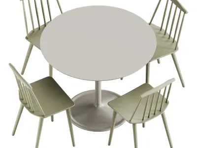 Muuto Soft Cafe Table and Chair J77 by Hay 3D model