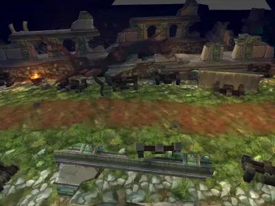 Fantasy Chess RPG Environment - Ruined Temple Low-poly 3D model