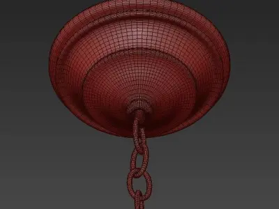 3-Light Brushed Nickel Pendant with Frosted Glass Shade 3D model