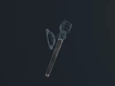 Medieval Torch Low-poly 3D model order