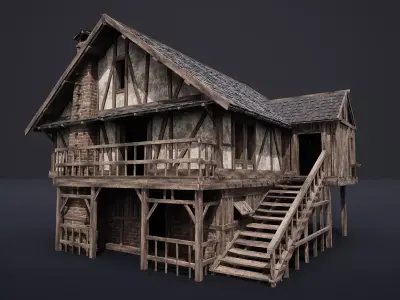 MEDIEVAL SLAVIC HOUSE COTTAGE CABIN HUT TOWN CITY AAA NEXTGEN Low-poly 3D model