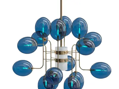 COBALT glass sphere chandelier 3D model