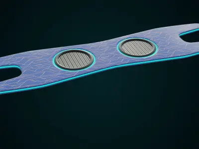 Sci-Fi Hoverboard 1 All PBR Unity UE Textures included Low-poly 3D model