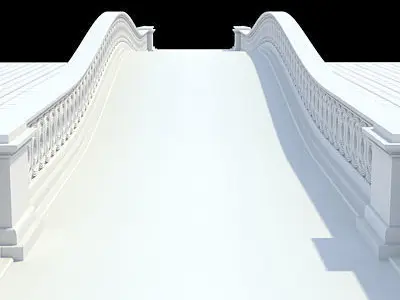 Highly detailed Central Park bow-bridge 3D model
