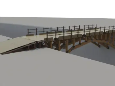 Wooden Bridge 3D model