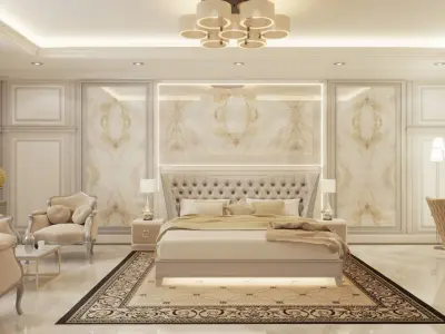 realistic bedroom edited materials vray and corona 3D model