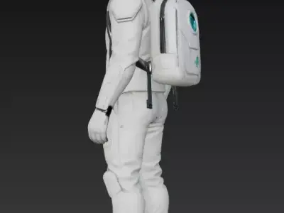Futuristic Sci-fi Costume Low-poly 3D model
