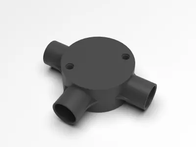 20mm-3-way-Junction-Box plastic pipe fitting 3D print model