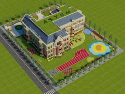  kindergarten School exterior 3D model