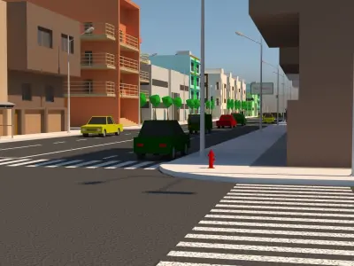 Simple City Low-poly 3D model buy