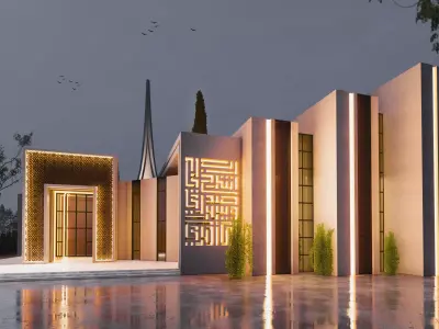 Mosque Islamic design 3D model 3D model
