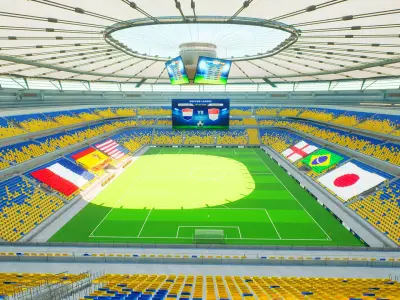 Stadium Soccer  Low-poly 3D model