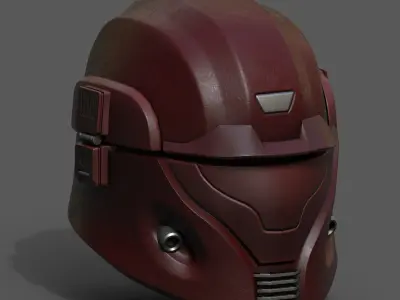 Helmet scifi pilot fantasy futuristic space millitary combat  Low-poly 3D model
