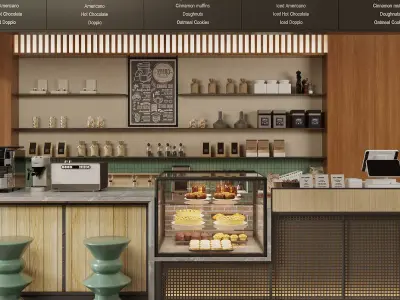 Industrial - style coffee shop 3D model purchase