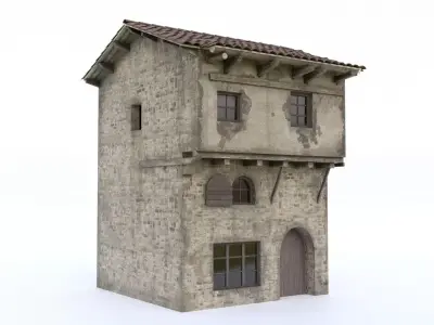 Old Village House Low-poly 3D model