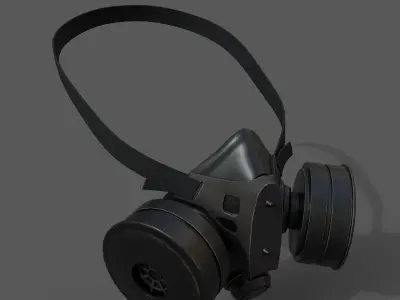 Gas mask protection futuristic technology fantasy 3d low poly Low-poly 3D model
