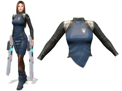 Sci-FI Uniform Outfit Low-poly 3D model