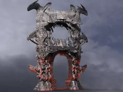Hades Underworld Pillar Archway 3D 3D model