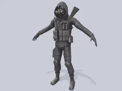 Military SAS Low-poly 3D model