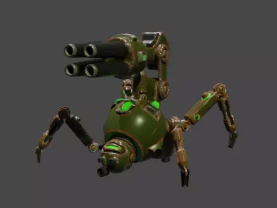 spider robot Low-poly 3D model get