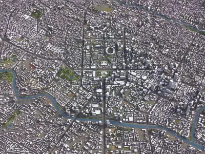 Chengdu - 3D City Model Low-poly 3D model