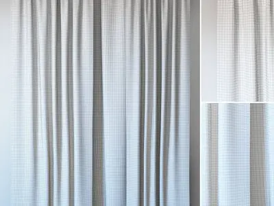 Curtains 98 ERICA CRUSH VOILE Coral 3D model