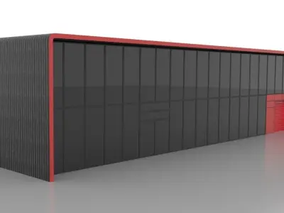 City Fire Station 6 Low-poly 3D model