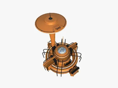 SciFi Facility D04 Orange - Sci Fi Exterior Design Low-poly 3D model