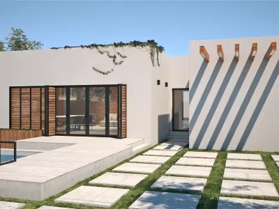 Exterior House Scene 4 - White Villa 3D model