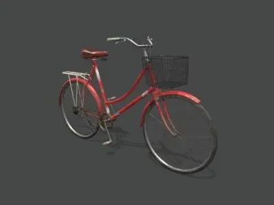 Stylish vintage bicycle Low-poly 3D model