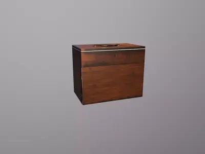 Wooden Apothecary Case Low-poly 3D model