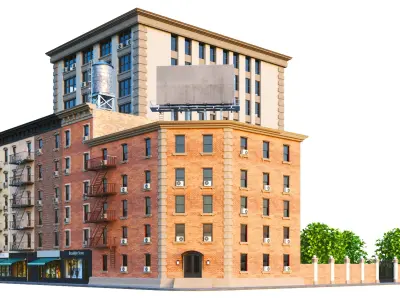  Detailed City Buildings Block 