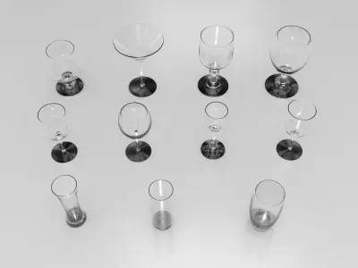 Set of glasses Low-poly 3D model