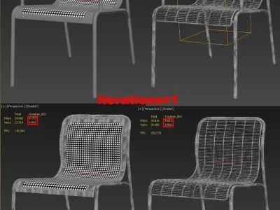 4 types of the chair for the cafe cityscape landscape exterior 3D model