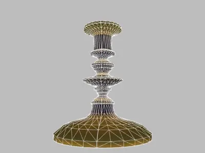 Old candlestick Low-poly 3D model
