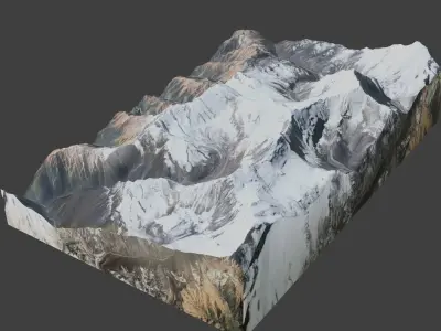 Dhaulagiri VI Mountain Low-poly 3D model