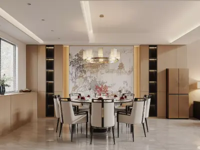 chinese  villa interior scenes 3D model