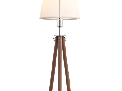 stello-t1-00-11 wooden tripod floor lamp with shade 3D model