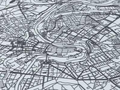 Bern Road Network and Streets 3D model