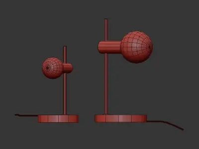 Table lamp wood and gold 3D model