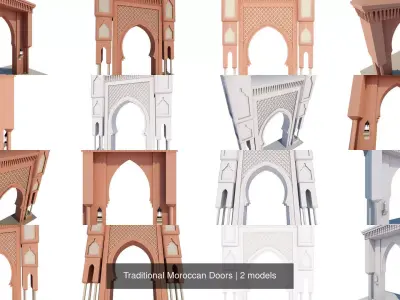 Traditional Moroccan Doors 3D Model Pack