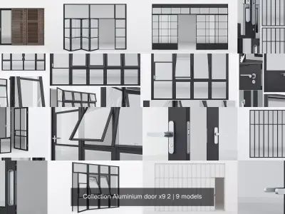 Collection Aluminium door x9 2 3D Model Pack