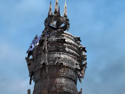 Dark Wraith Giant Mech Tower 1 3D model