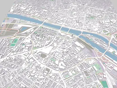 Cityscape Rouen France 3D model