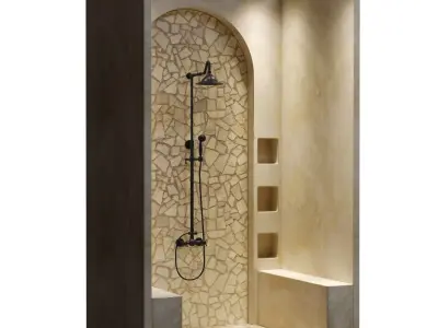 Corner Shower Cabins 13 Low-poly 3D model